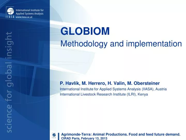globiom methodology and implementation