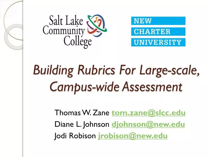 building rubrics for large scale campus wide assessment