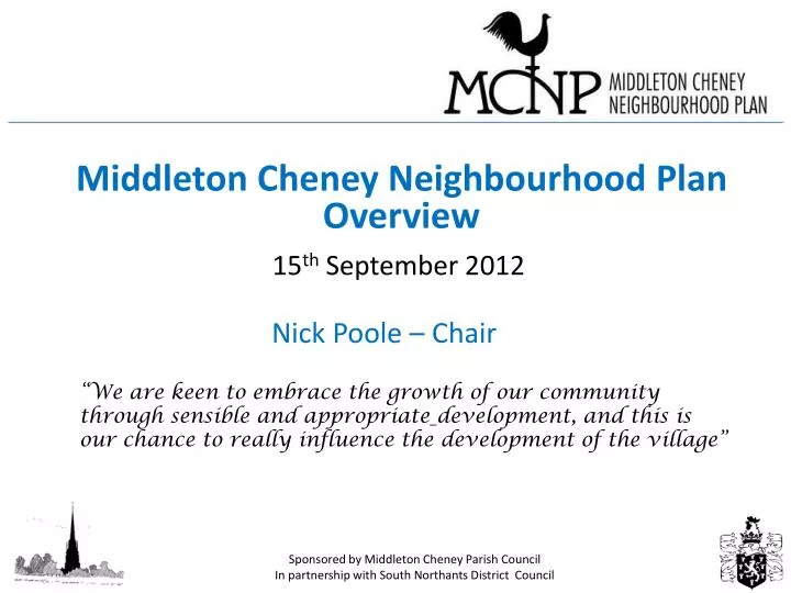 Middleton Cheney Neighbourhood Plan Overview