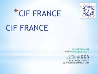 CIF FRANCE