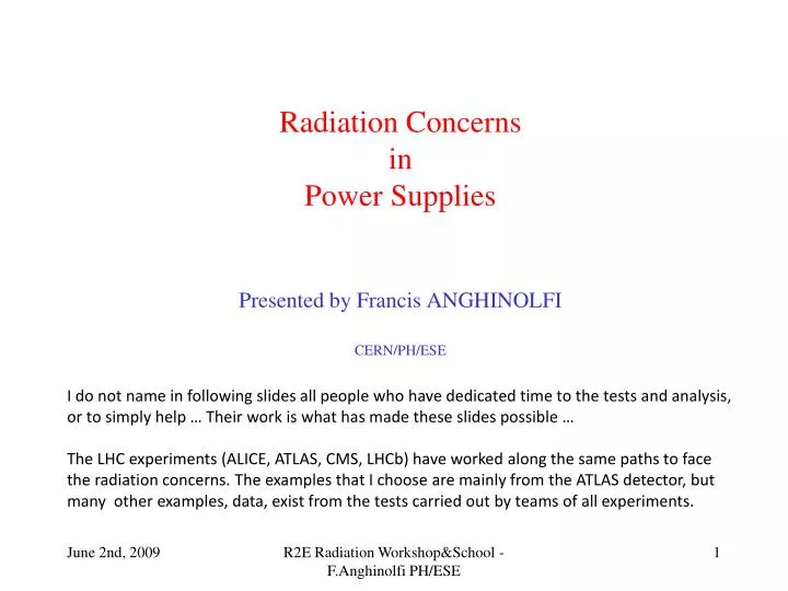 radiation concerns in power supplies