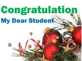Congratulation My Dear Student