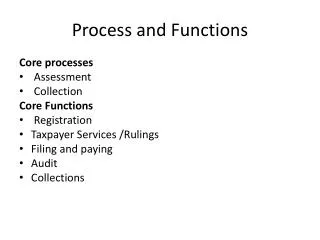 Process and Functions