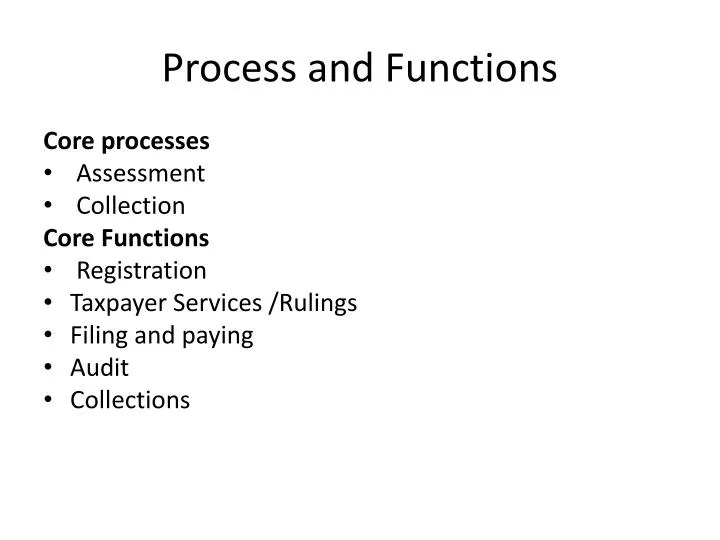 process and functions