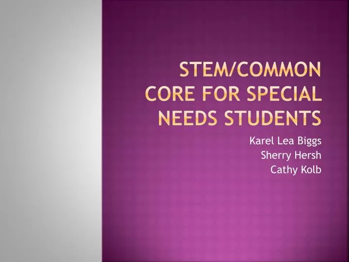 stem common core for special needs students