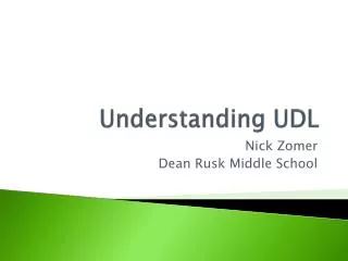 Understanding UDL