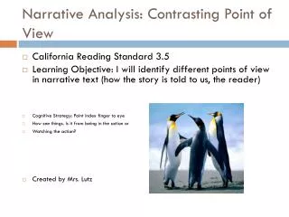 Narrative Analysis: Contrasting Point of View