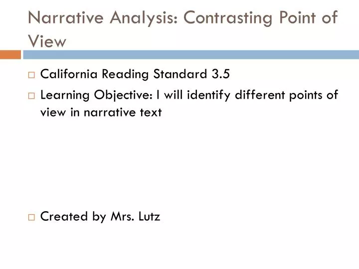 narrative analysis contrasting point of view