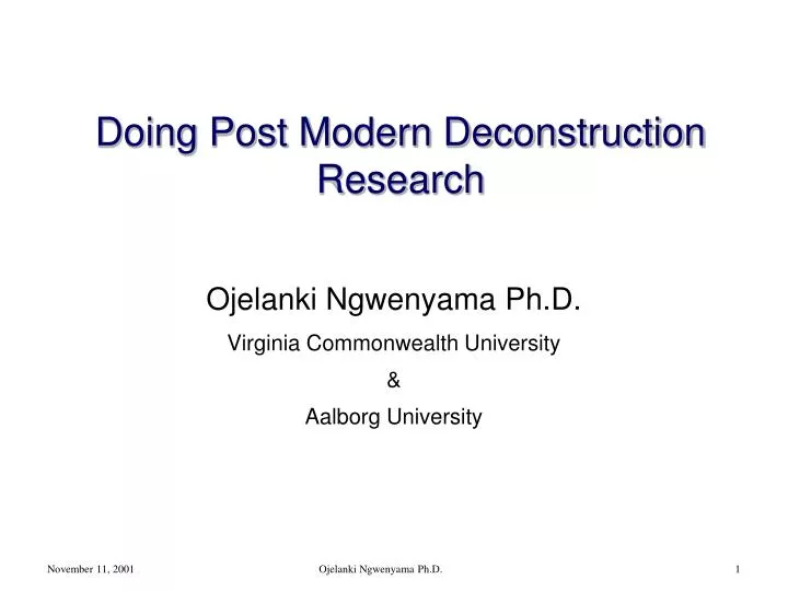 doing post modern deconstruction research