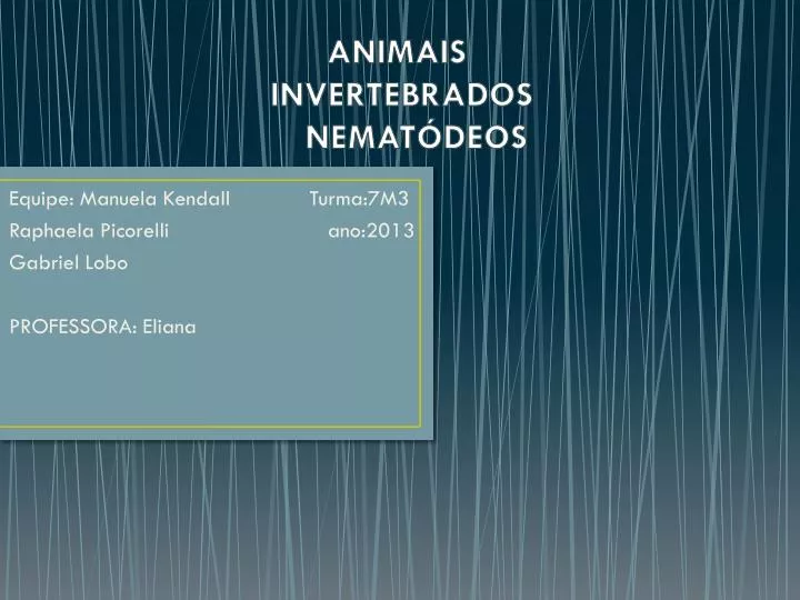 animais invertebrados nemat deos