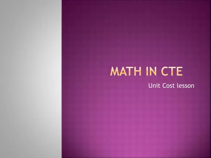 math in cte