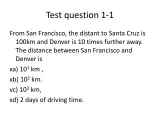 test question 1 1