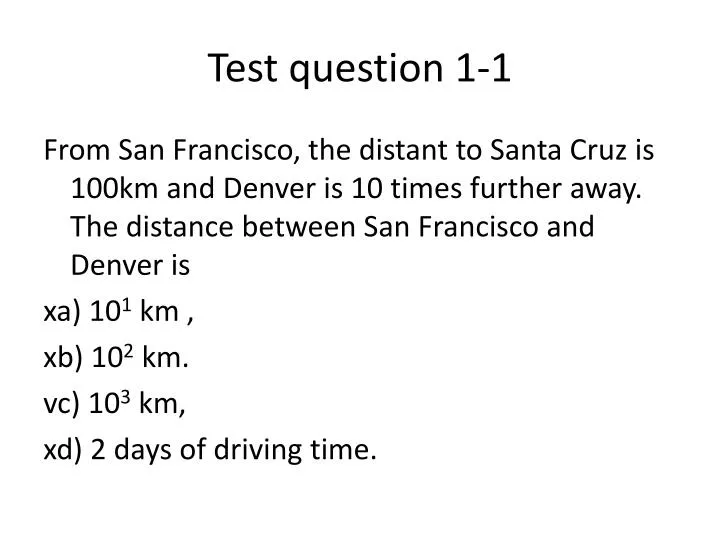test question 1 1
