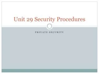 Unit 29 Security Procedures