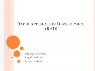 rapid application development rad