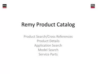 Remy Product Catalog