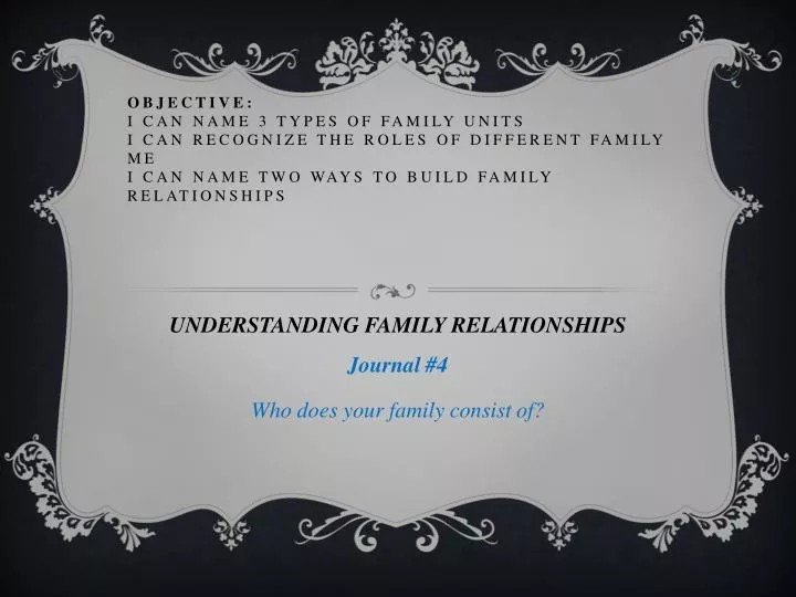understanding family relationships journal 4 who does your family consist of