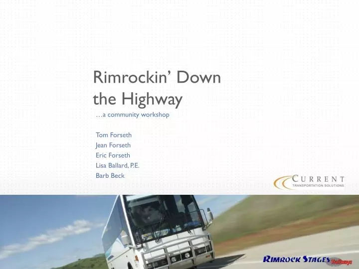 rimrockin down the highway
