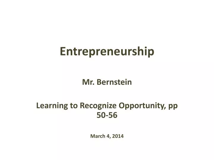 entrepreneurship