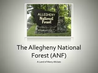 The Allegheny National Forest (ANF)