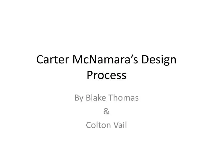 carter mcnamara s design process
