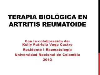 terapia biol gica en artritis reumatoide