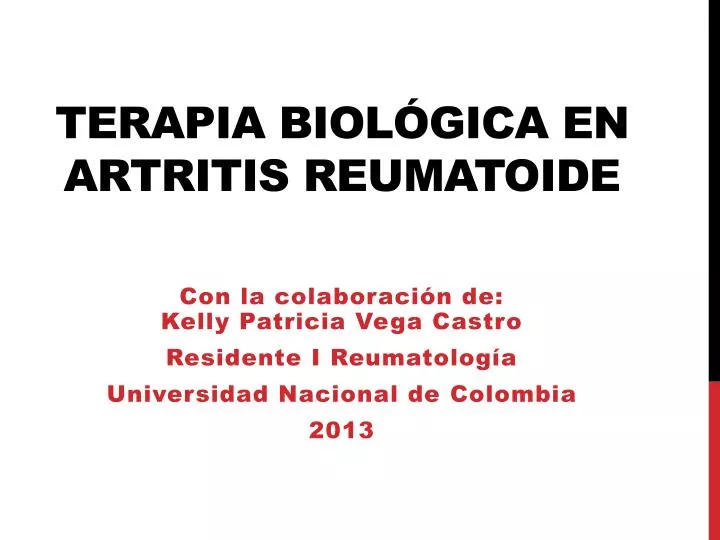 terapia biol gica en artritis reumatoide