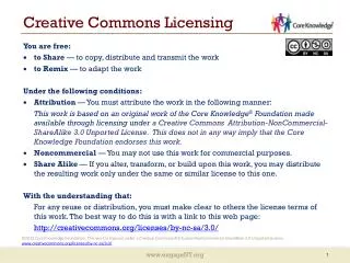 Creative Commons Licensing