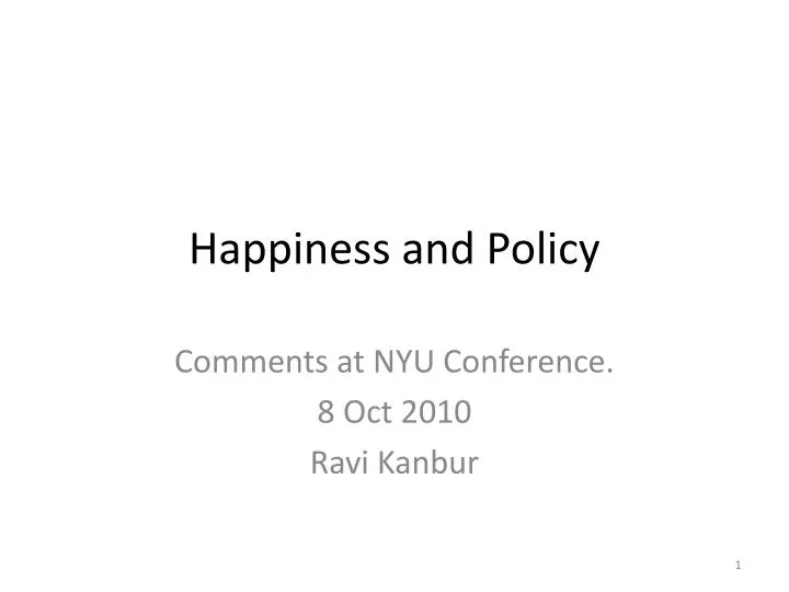 happiness and policy