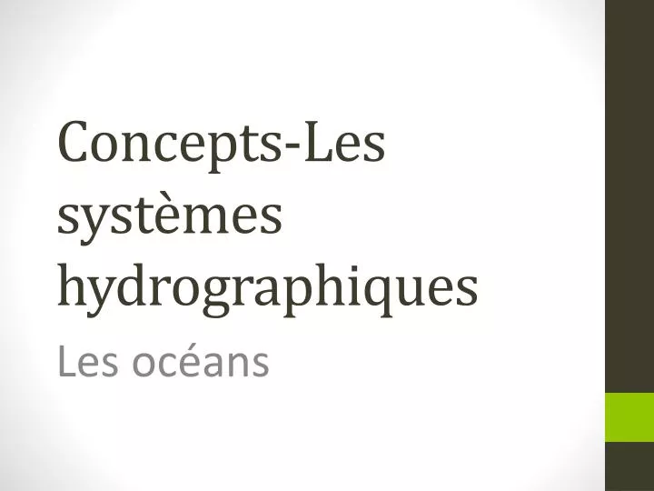 concepts les syst mes hydrographiques