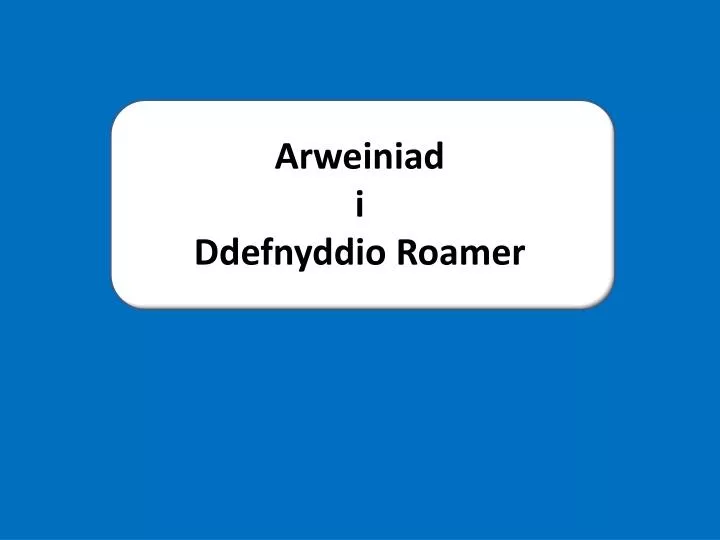 arweiniad i ddefnyddio roamer