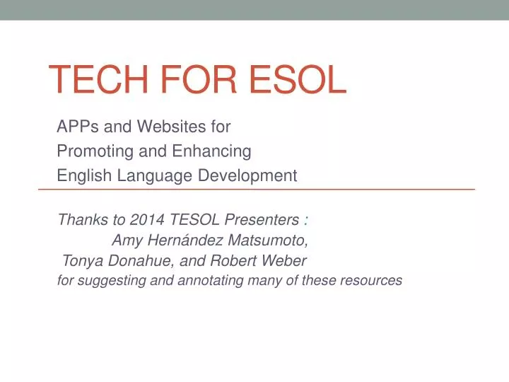 tech for esol