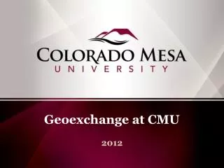 Geoexchange at CMU