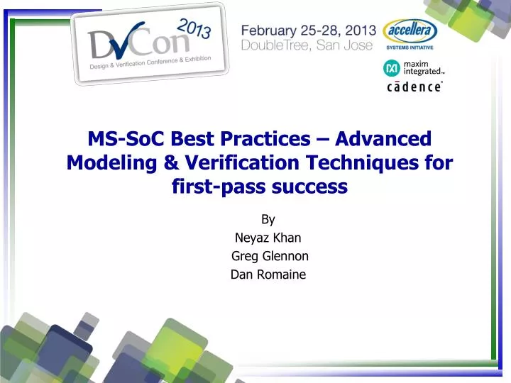 ms soc best practices advanced modeling verification techniques for first pass success