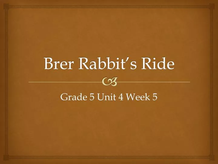 brer rabbit s ride