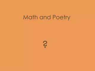 math and poetry