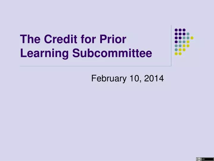 the credit for prior learning subcommittee
