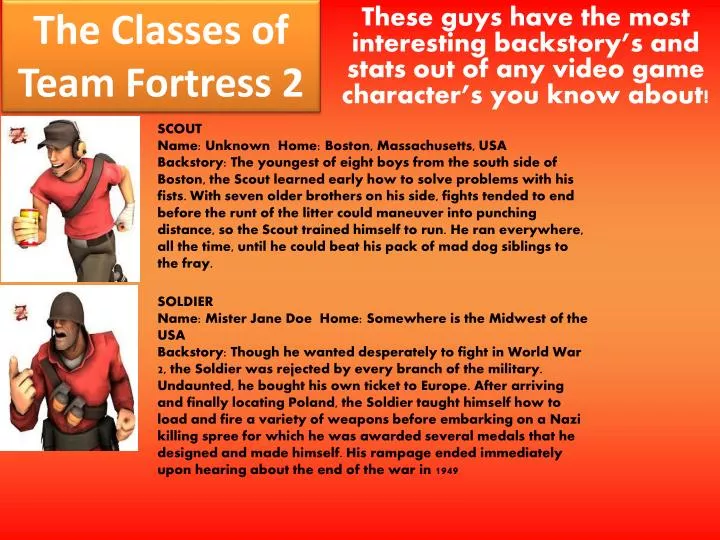 the classes of team fortress 2