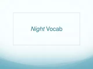 Night Vocab