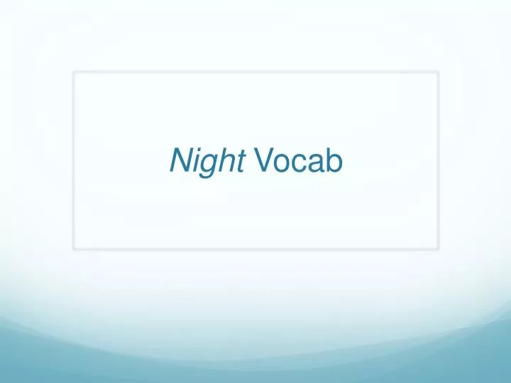 night vocab