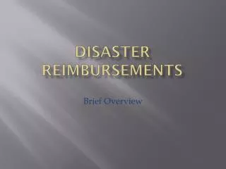 Disaster Reimbursements