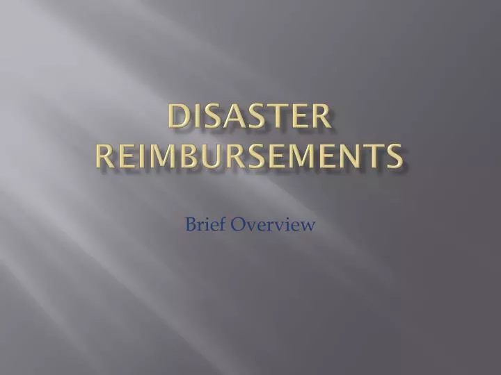 disaster reimbursements
