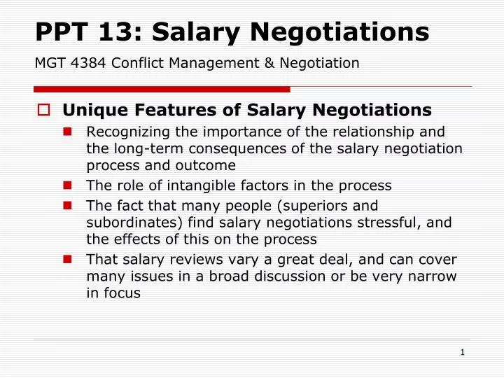 ppt 13 salary negotiations mgt 4384 conflict management negotiation