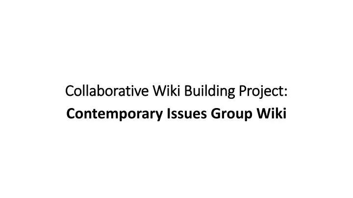 collaborative wiki building project