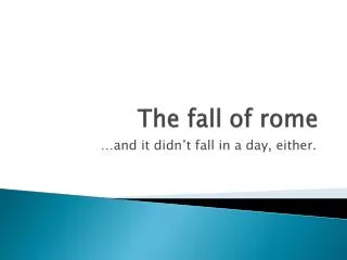 The fall of rome