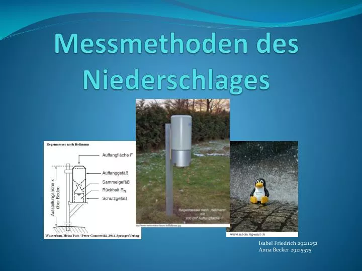 messmethoden des niederschlages