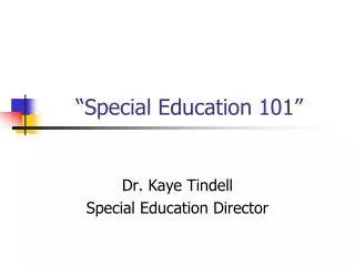 “Special Education 101”