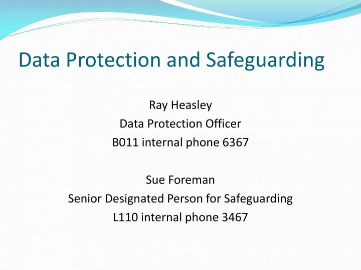 data protection and safeguarding