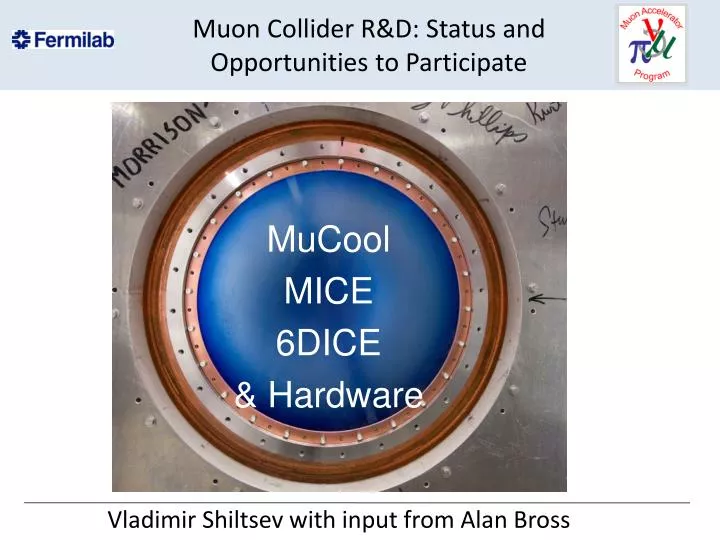muon collider r d status and opportunities to participate