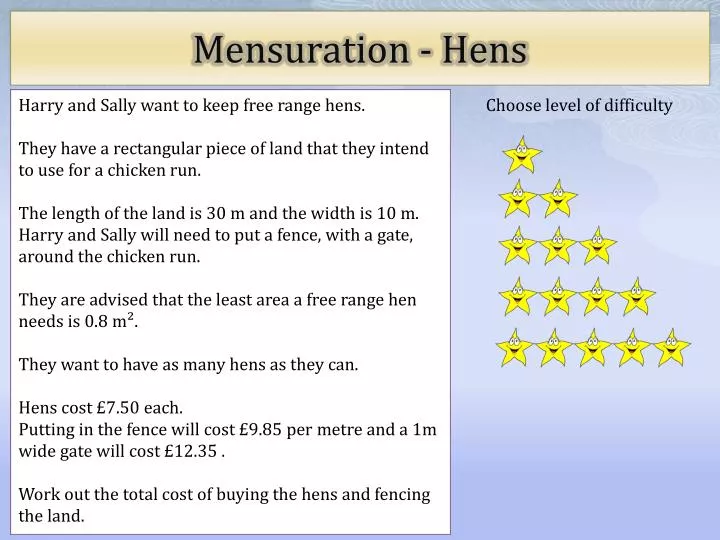 mensuration hens